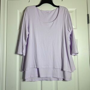 J. Jill Pure Jill Elliptical Layered Top XL Lilac